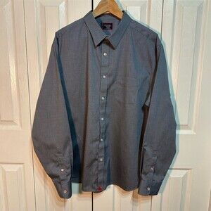 UNTUCKit Button-Up Shirt Men's 2XL Blue Solid Long Sleeve Wrinkle-Free